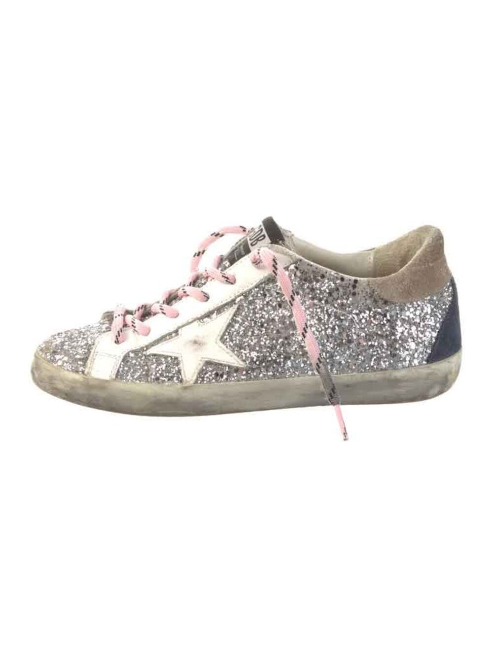 Genuine Golden Goose Deluxe Brand Superstar Women Sneakers Glitter Upper Size 38
